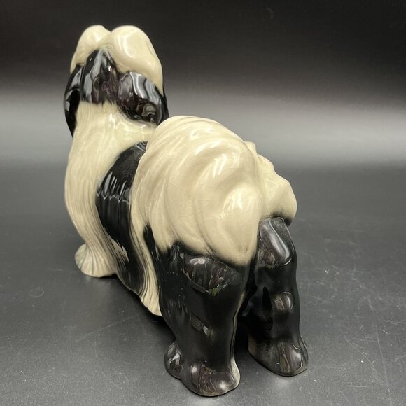 Coopercraft England Shih-Tzu / Lhasa Apso Black & White Ceramic Figurine - Picture 5 of 12